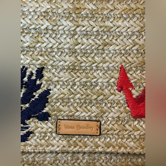 💙⚓️💙VERA BRADLEY💙⚓️💙Anchors Aweigh Natural Straw Beach Wristlet/NWOT - Picture 2 of 7